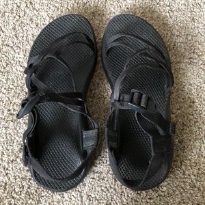 Women’s Black Chaco Sandals—Size 9